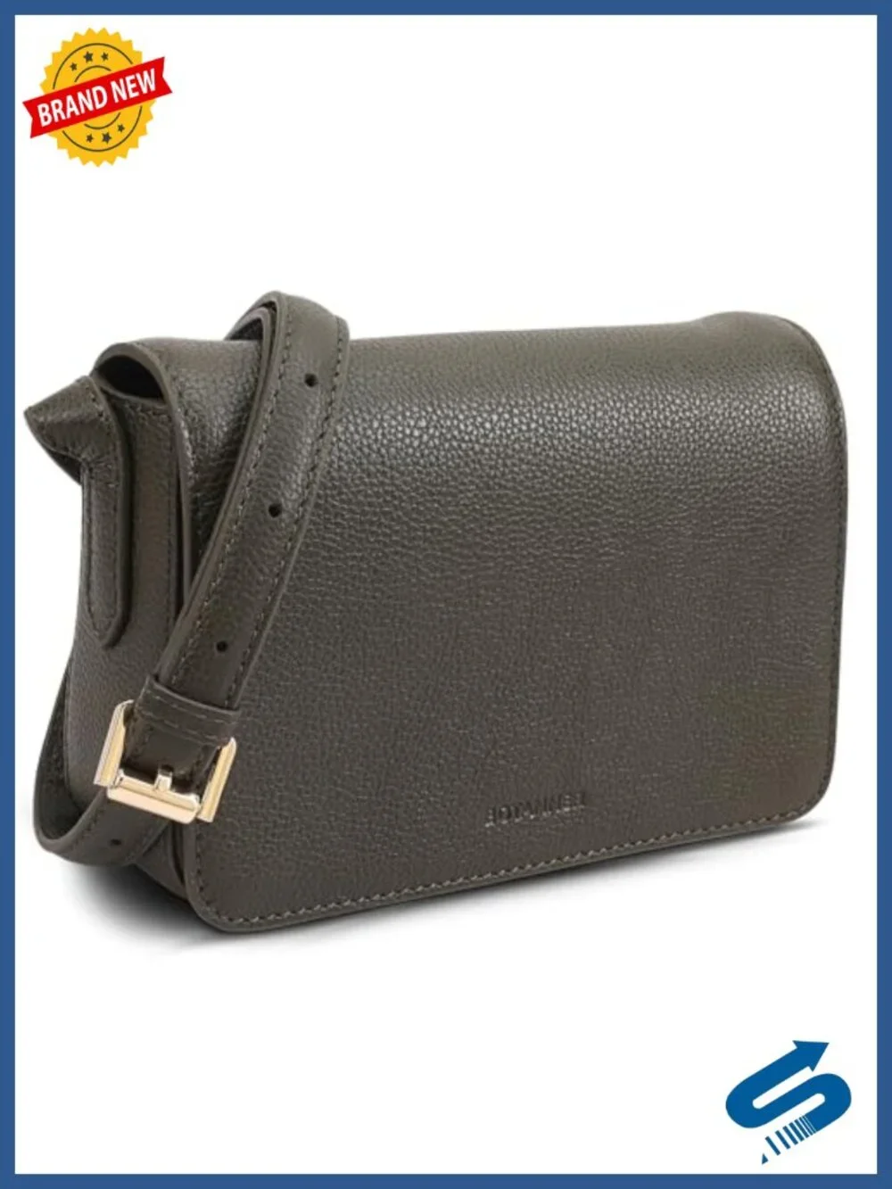 Genuine Leather Crossbody Satchel with Adjustable Strap